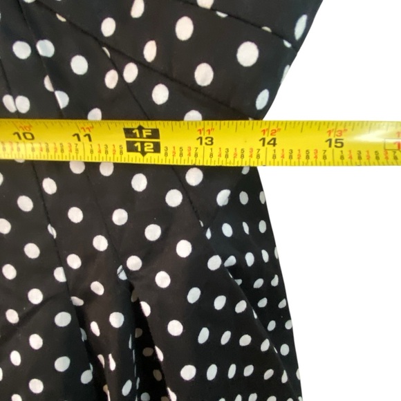 Ariella Rockabilly Pinup Retro Couture Polka Dot Black Cocktail Swing Dress SZ L - Picture 5 of 14